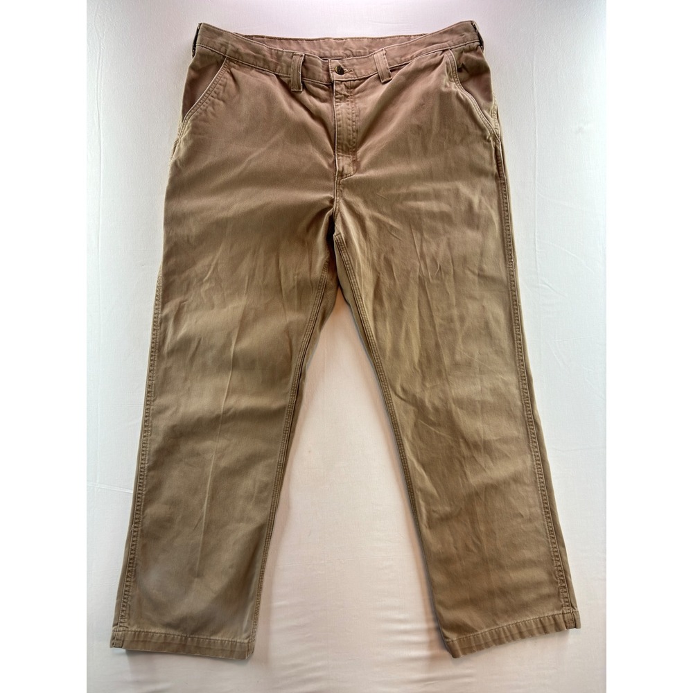 Carhartt Mens Relaxed Fit Canvas Work Pants Tan Khaki 100095-253 40x32 casual